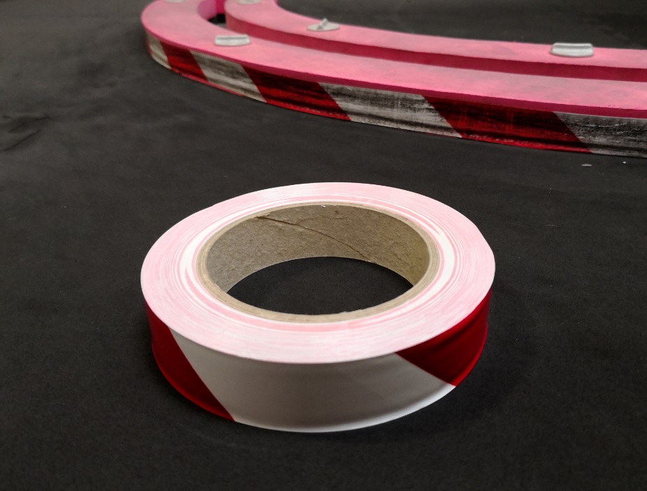 PN Racing RCP Tracks Red/White Vinyl Tape 1" x 100 Feet