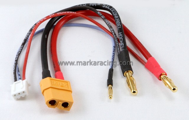 Marka Racing Cavo Ricarica LiPo con Connettore XT60 Femmina/Banana-XH/Banana 15cm