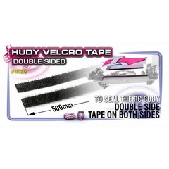 Hudy 107872 - Velcro Tape with Double Sided Tape - Body Mount Offroad - 8x500mm - black