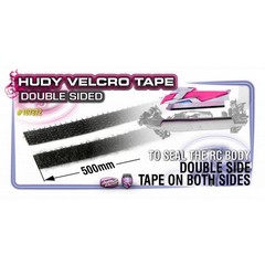 Hudy 107872 - Velcro Tape with Double Sided Tape - Body Mount Offroad - 8x500mm - black