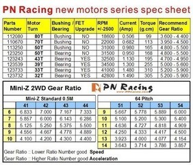 PN Racing Mini-Z NEW Ball Bearing Motor 50 Turn