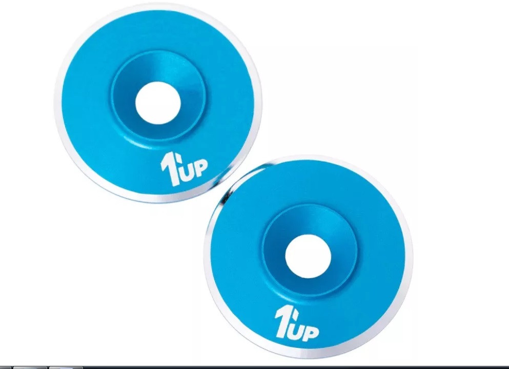 1UP Racing 820221 - LowPro UltraLite Wing Washers - Bright Blue (2)