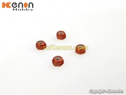 PN Racing Alm. 2mm Wheel Lock Nut - Orange