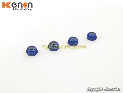 PN Racing Alm. 2mm Wheel Lock Nut - Blue