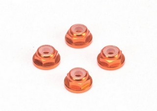 PN Racing Alm. 2mm Flanged Wheel Lock Nut - Orange