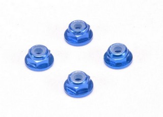 PN Racing Alm. 2mm Flanged Wheel Lock Nut - Blue