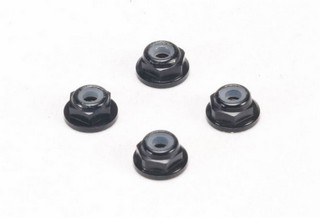 PN Racing Alm. 2mm Flanged Wheel Lock Nut - Black