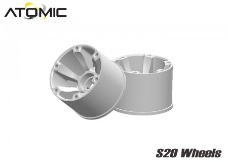 Atomic 20RX-1W - S20 RWD Wheel Extra Wide (14mm) -1 (White)