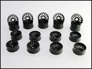 PN Racing Mini-Z 2WD Machine Cut 10 Spoke Front Wheel F0 Black