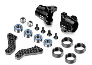 XRAY Alu Steering Blocks with Graphite Extension Plates - Set