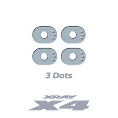 XRAY - 302312 X4 Alu Caster Bushing Front 5 / Rear 2.5 - 3 Dots (4)