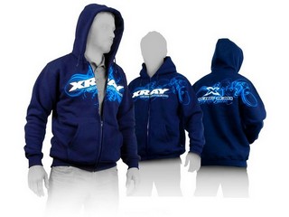 XRAY Sweater Hooded with Zipper - Blue (XXL)