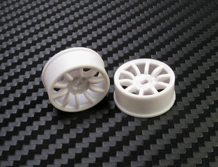 PN Racing Mini-Z AWD Machine Cut 10 Spoke Front Wheel F0 White