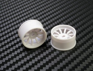 PN Racing Mini-Z AWD Machine Cut 10 Spoke Rear Wheel R1 White