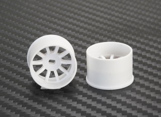 PN Racing Mini-Z AWD Machine Cut 10 Spoke Rear Wheel R14mm White