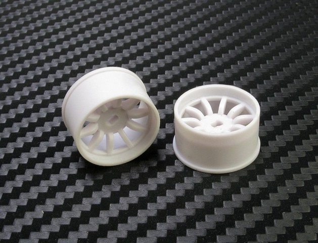 PN Racing Mini-Z AWD Machine Cut 10 Spoke Rear Wheel R2 White