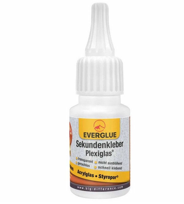 Everglue super glue cyanoacrylate for Plexiglas (low viscosity) 20g