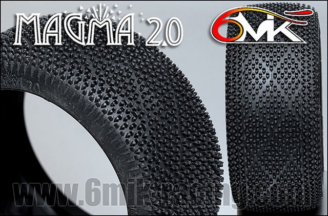 6mik-Racing T16V - "Magma 2.0" Gomme - Mescola Verde - Solo Gomme (2 pezzi)