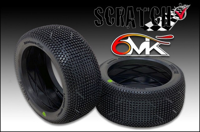 6mik-Racing T17V - "Scratch" Gomme - Mescola Verde - Solo Gomme (2 pezzi)