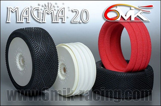 6mik-Racing TKU16B - "Magma 2.0" Gomme Mescola Blu + Cerchi + Inserto (2 pezzi)