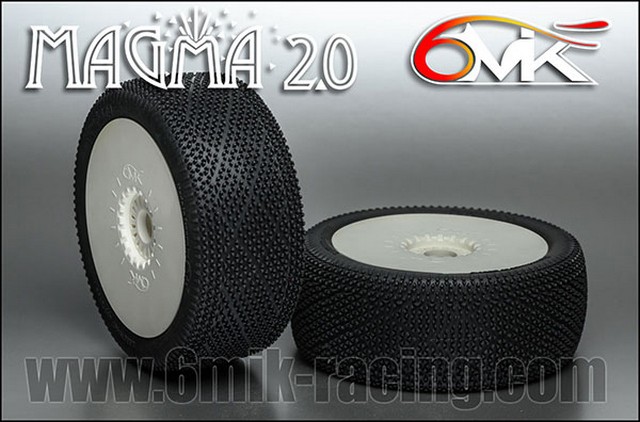 6mik-Racing TU16B - "Magma 2.0" Gomme Incollate sul Cerchio - Mescola Blu (2 pezzi)