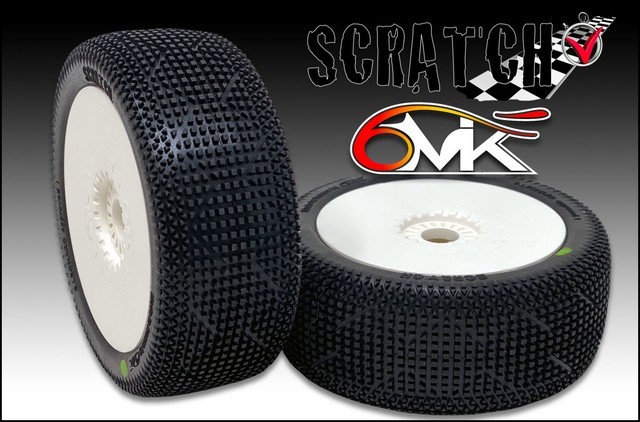 6mik-Racing TU170018 - "Scratch" Gomme Incollate sul Cerchio - Mescola 0/18 (2 pezzi)