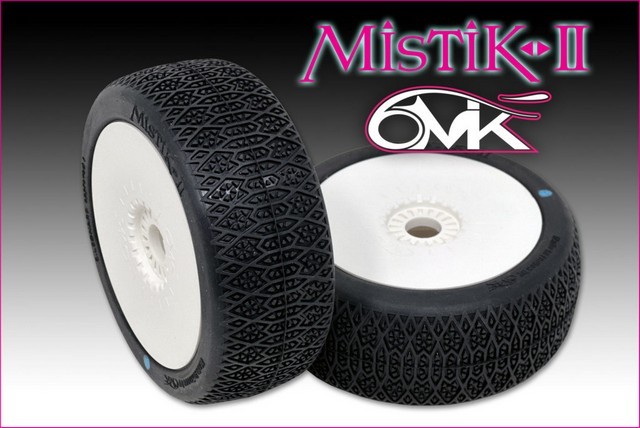 6mik-Racing TU22V - "Mystick II" Tyres - Tyres glued on rims - Green compound (pair)