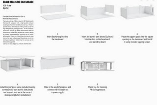 PN Racing PNR 1/28 Scale Realistic Car Garage 4 Parking Space - Clicca l'immagine per chiudere