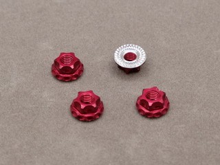 PPM-RC Racing 7075-T6 M4 Light Weight Serrated Wheel Nut (Red 4Pcs)
