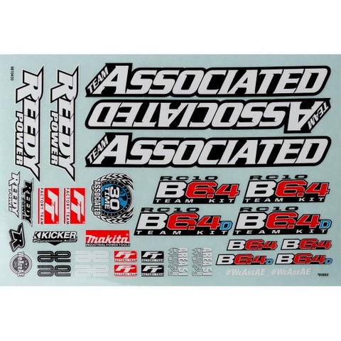 Team Associated AE91993 - RC10B6.4 Decal Sheet