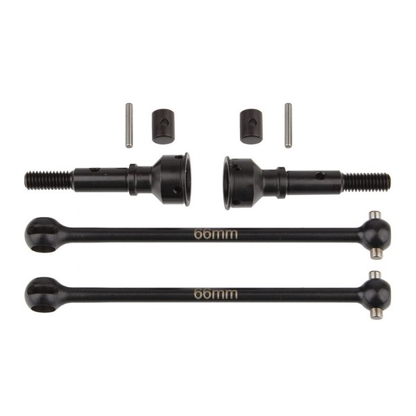 Team Associated AE92299 - RC10B74.1 Rear CVA Set, 66mm