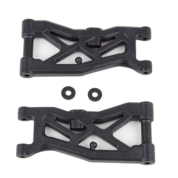 Team Associated AE92328 - RC10B74.2 FT Front Suspension Arms, gull wing, carbon