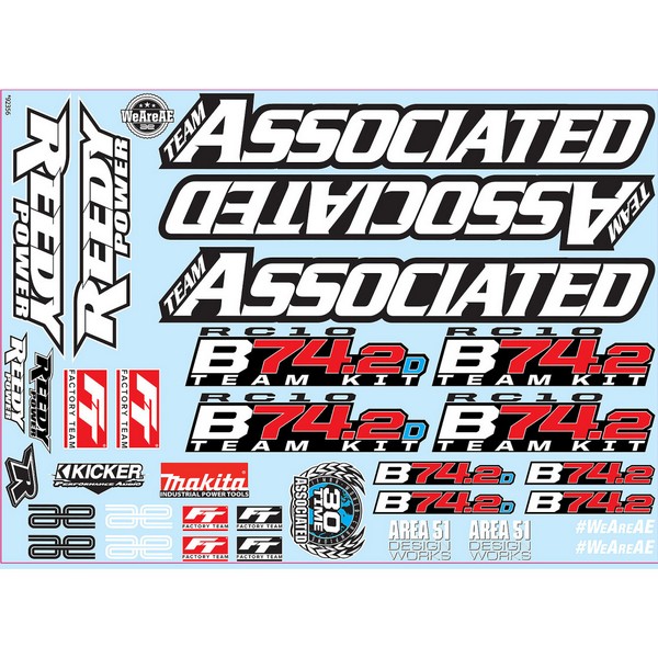 Team Associated AE92356 - RC10B74.2 Decal Sheet