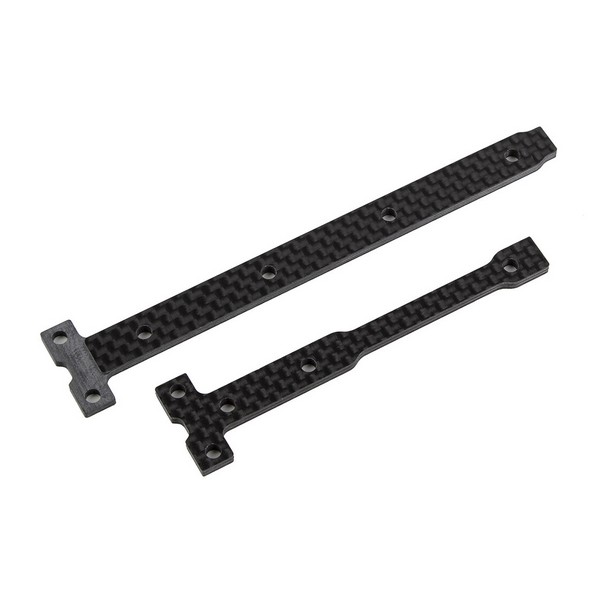 Team Associated AE92365 - RC10B74.2 FT Carbon Fiber Stiff Chassis Brace Support Set, 2.5mm