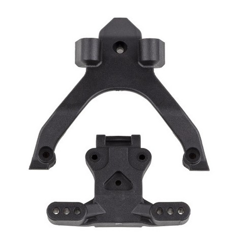 Team Associated AE92404 - RC10B7 FT Top Plate and Ballstud Mount, carbon