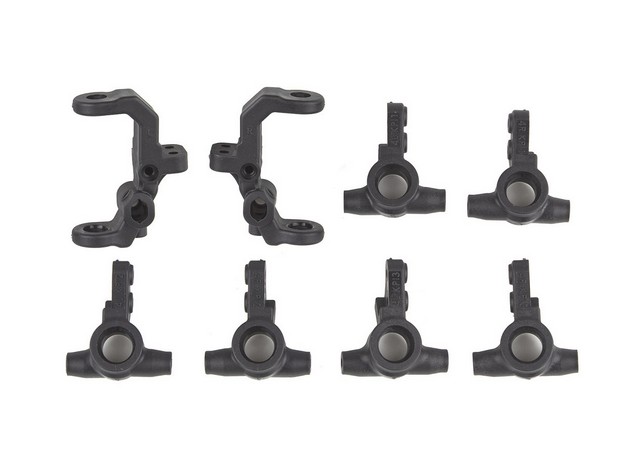 Team Associated AE92415 - RC10B7 FT Caster and Steering Blocks, carbon