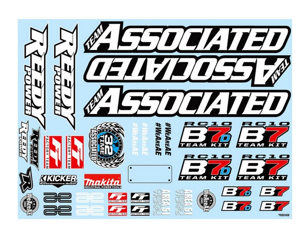 Team Associated AE92465 - RC10B7 Decal Sheet