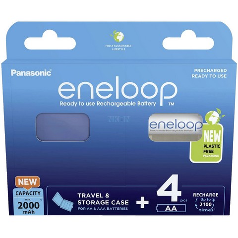 Eneloop 4 AA Eneloop - Cardboard packaging - 2000mAh + battery case