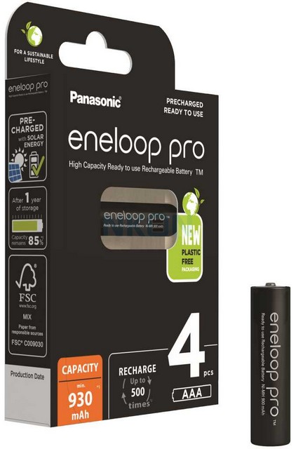 Eneloop 4 AAA Eneloop Pro - Cardboard Packaging - 930mAh