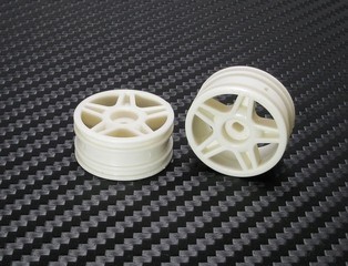 PN Racing Mini-Z Buggy Laser Star Front Wheel White (2pcs)