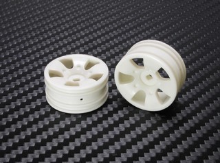 PN Racing Mini-Z Buggy Laser S5 Front Wheel White (2pcs)