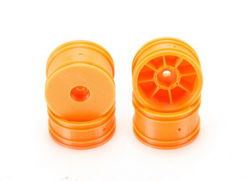 PN Racing BL5005O - Front & Rear Wheel Set 4pcs (For Losi Micro B) 3D Printed (Orange)
