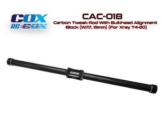 PPM-RC Racing Cox Carbon Tweak Rod With Bulkhead Alignment Block (W/17, 19mm) (For Xray T40)