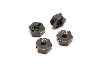 Team CSO Alu 5.5mm Wheel Adapter (Black Color) 4pcs