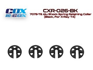 PPM-RC Racing COX 7075-T6 Alu Shock Spring Retaining Collar (Black, For X-Ray T4)