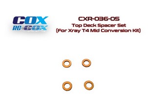PPM-RC Racing CXR-036-05 - Top Deck Spacer Set (For Xray T4 Mid Conversion Kit)