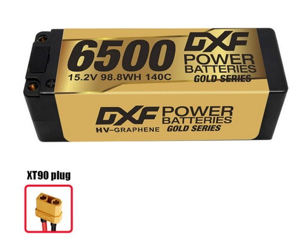 DXF 65004S-GTR - 15.2V 4S Batteria Lipo 6500mah 140C Graphene LCG con connettore XT90