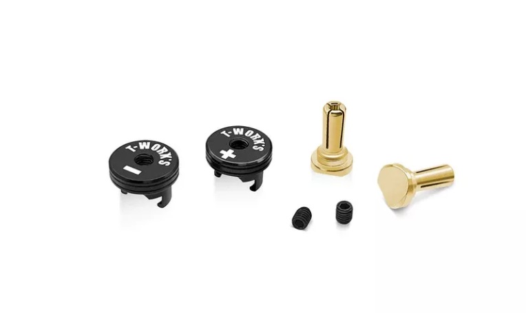 T-Works EA-040-4-BB - Heatsink Gold Connector Set 4mm - Black/Black