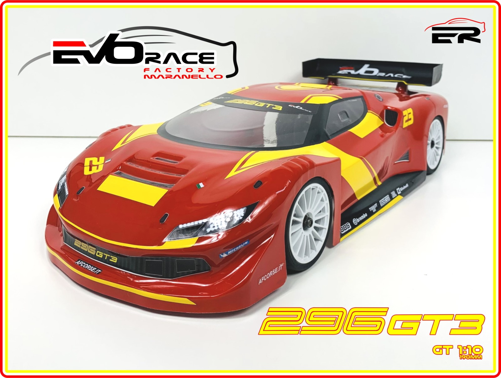 Evo Race F296 GT3 1/10 190mm GT body