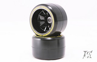 Sweep 1/10 Formula 1 Rear Low Profile Tires Pre-Glued Medium Comp. 40mm for Asphalt (2pcs)
